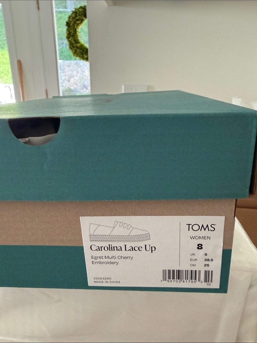 Toms Carolina lace-up espadrille Natural Cherry size 8. NWT! - Picture 3 of 4